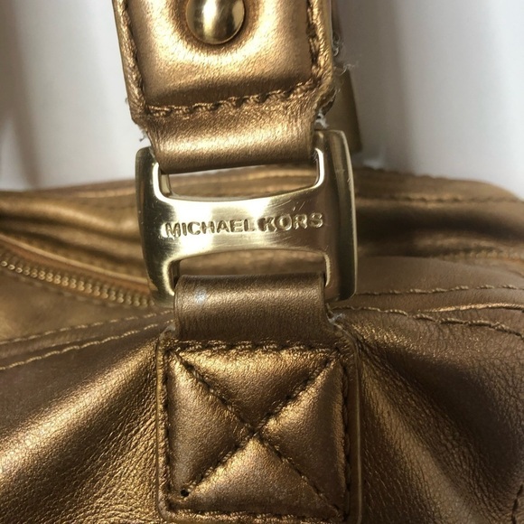 Michael Michael Kors sunburst gold/brass satchel - Picture 4 of 11